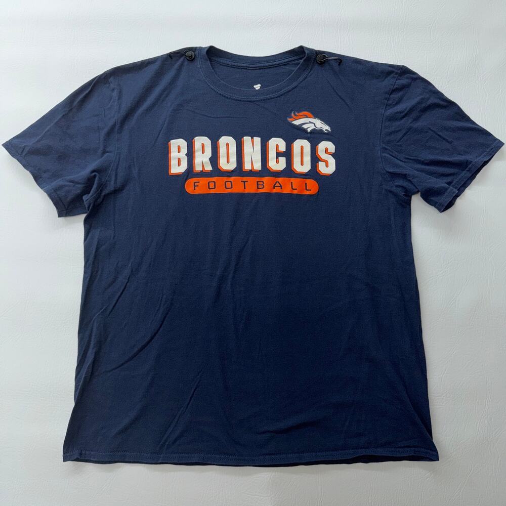 Denver Broncos T-Shirt Men XL Blue Fanatics Football Team Graphic Tee NFL 23x27